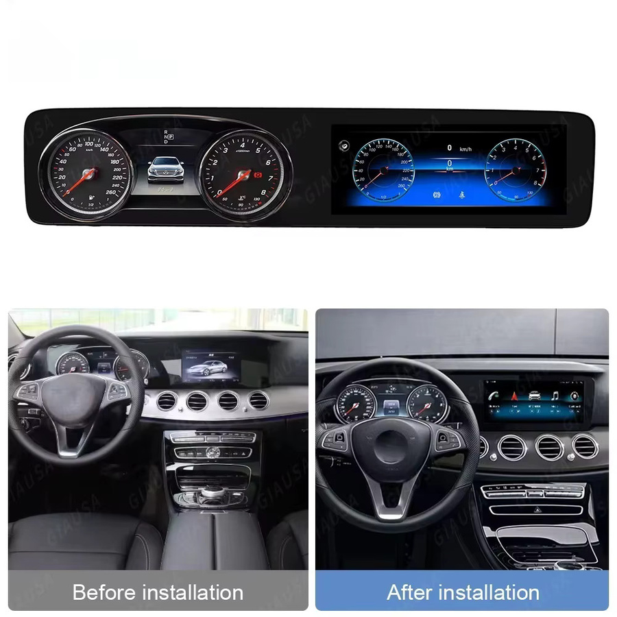 YANFU Android 13 Autoradio mit 12,3 Zoll Display für Mercedes Benz E-Klasse W213 2016-2023, CarPlay Touch-Navigation, Schwarz - Bild 2