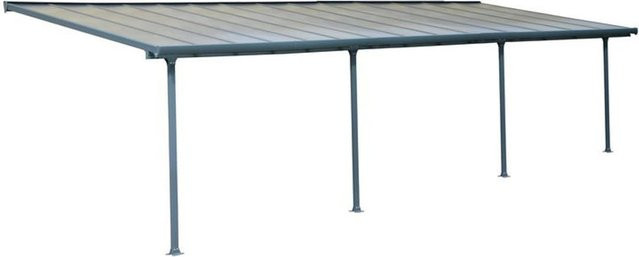 Palram Canopia Feria Terrassenüberdachung Anthrazit mit integrierten Regenrinnen und Verankerungsstangen B: 850 cm, T: 295 cm, H: 260-305 cm - Bild 3