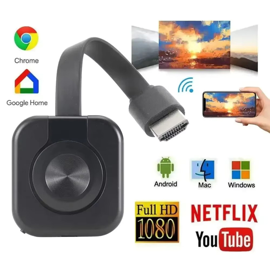 XIKCU Wireless Display Adapter Full HD 1080P HDMI Screen Cast Dongle für iPhone und Android in Schwarz - Bild 5
