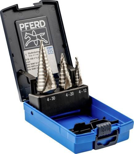 PFERD HSS-E Stufenbohrer-Set aus HSS-Cobalt in Silber, 3-teilig - Bild 1