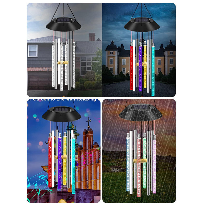 TOMTOP JMS Solar Wind Chime Acryl Blasen Zauberstab mit Umgebungslicht in Weiß und Transparent für Terrasse und Außenbereich - Bild 7