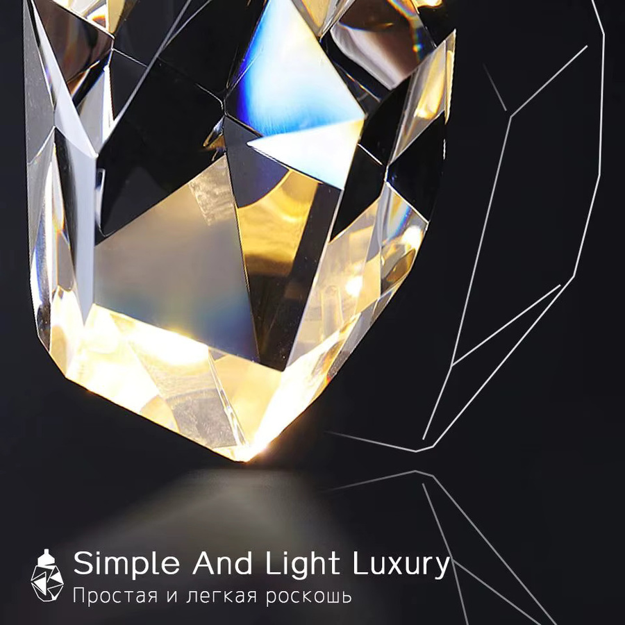 IRALAN Nordic Kristall Deckenleuchte Modern LED Kronleuchter in Gold/Messing mit warmweißem Licht für Wohnzimmer, Treppenhaus und Flur - Bild 5