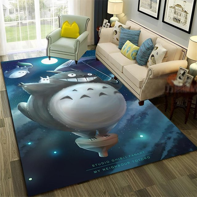ChenYing01 3D Mein Nachbar Totoro Anime Teppich, Blau, B: 200 cm, T: 160 cm - Bild 1