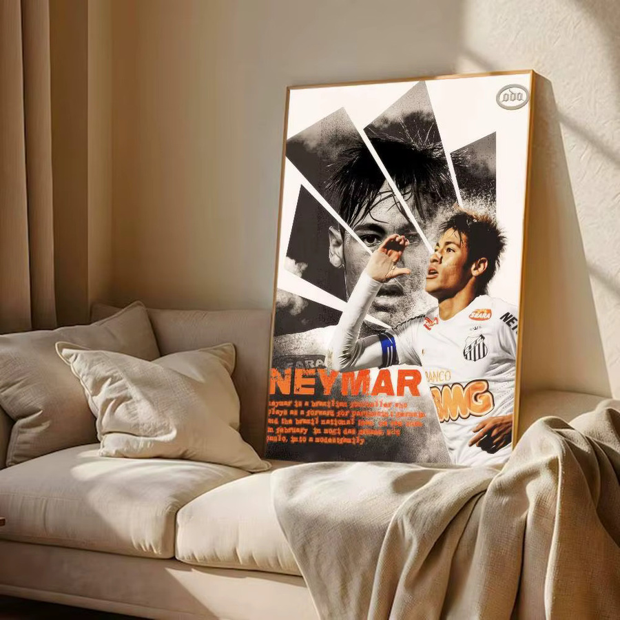 Selbstklebendes Anime-Poster mit Neymar Fußball-Illustration in Multicolour zur Kawaii Raumdekoration - Bild 3