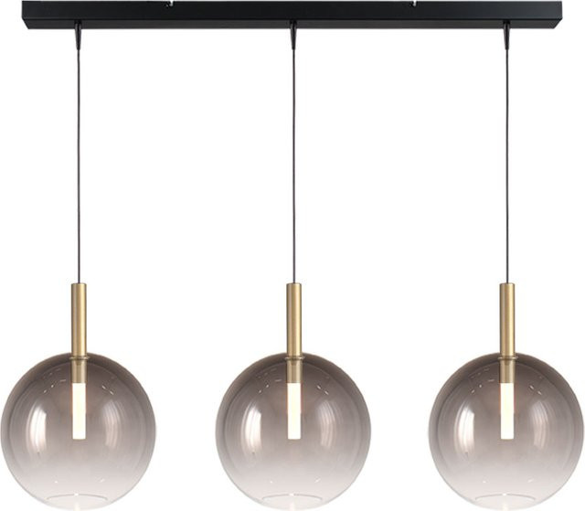 Masterlight Lido LED-Pendelleuchte 3-flammig in Gold matt mit Glas in Rauch/Transparent - Bild 1