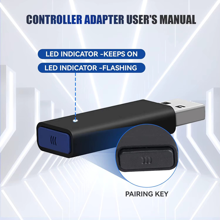 TECTINTER Kabelloser USB-Adapter 2. Generation für Xbox One, Xbox Series X/S Controller und PC, Schwarz - Bild 3
