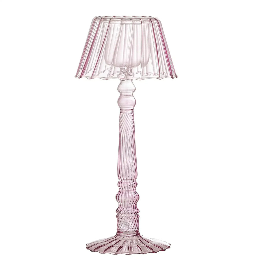Bloomingville Teelichthalter Glas Cisco Rose Höhe: 23 cm - Bild 1