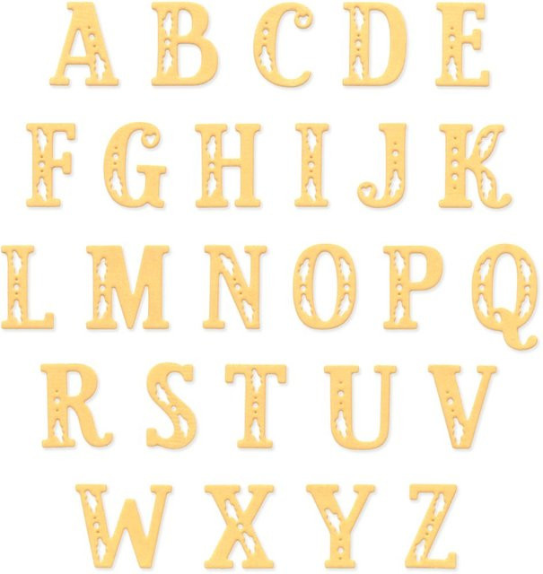 Sizzix Thinlits Stanzschablone Folk Alphabet - Bild 1