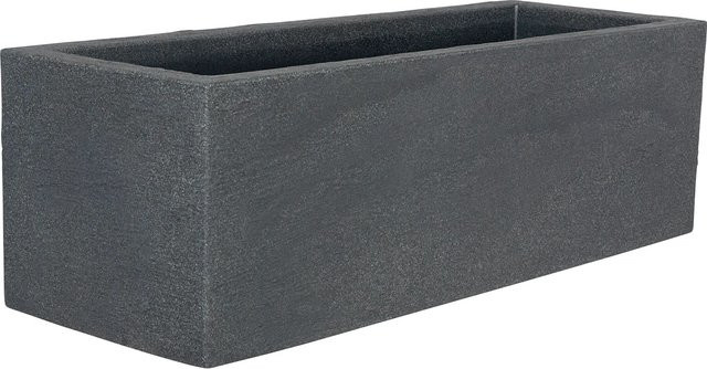 Geli Pflanzgefäß Kubus Rechteckig in Anthrazit mit Granitsteinoptik, B/T/H: 80 x 30 x 27 cm - Bild 1