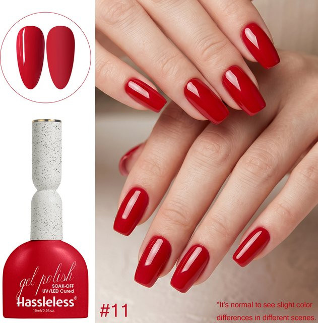 Hassleless Gel-Nagellack, rot, glänzend, 15 ml - Bild 1