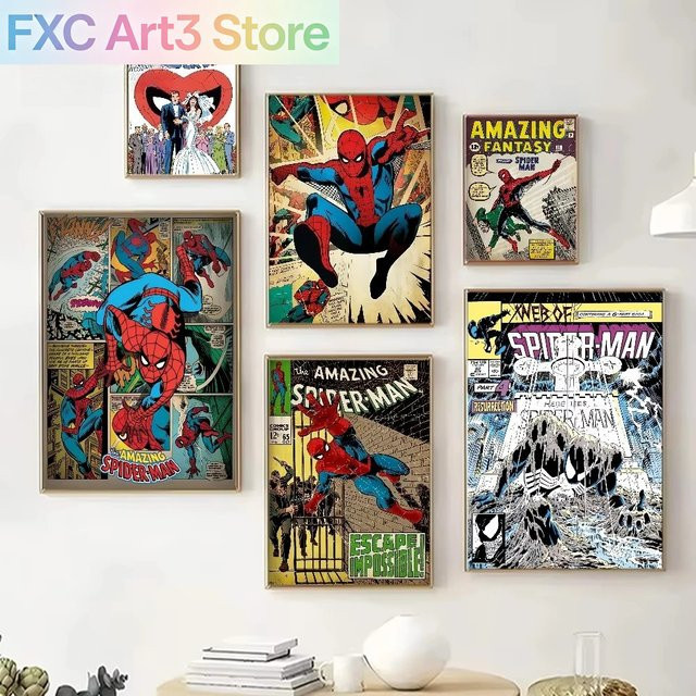 Kayou Vintage-Comics-Superhelden-Poster als dekoratives Anime-Wandgemälde in Mehrfarbig - Bild 1
