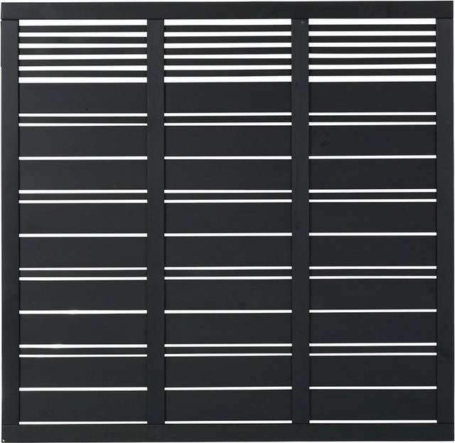 Plus Sichtschutzzaun Silence aus Nadelholz in Schwarz, semi-transparent, B: 170 cm x H: 176 cm - Bild 1