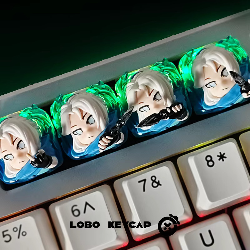 Lobo Jett Keycap Valorant Lichtdurchlässige Harzguss Einzelne Keycap für mechanische Tastaturen Multicolour - Bild 5