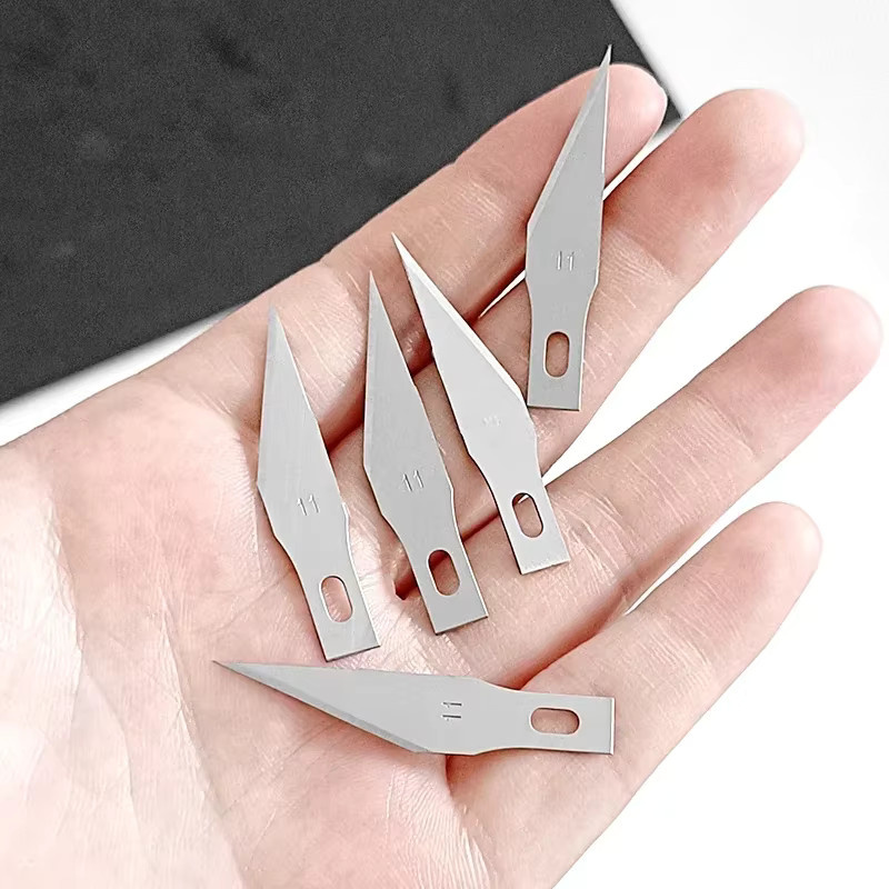 Metall-Skalpellmesser Ersatzklingen für Graviermesser und Holzschnitzmesser, Silber, 50 Stück - Bild 3
