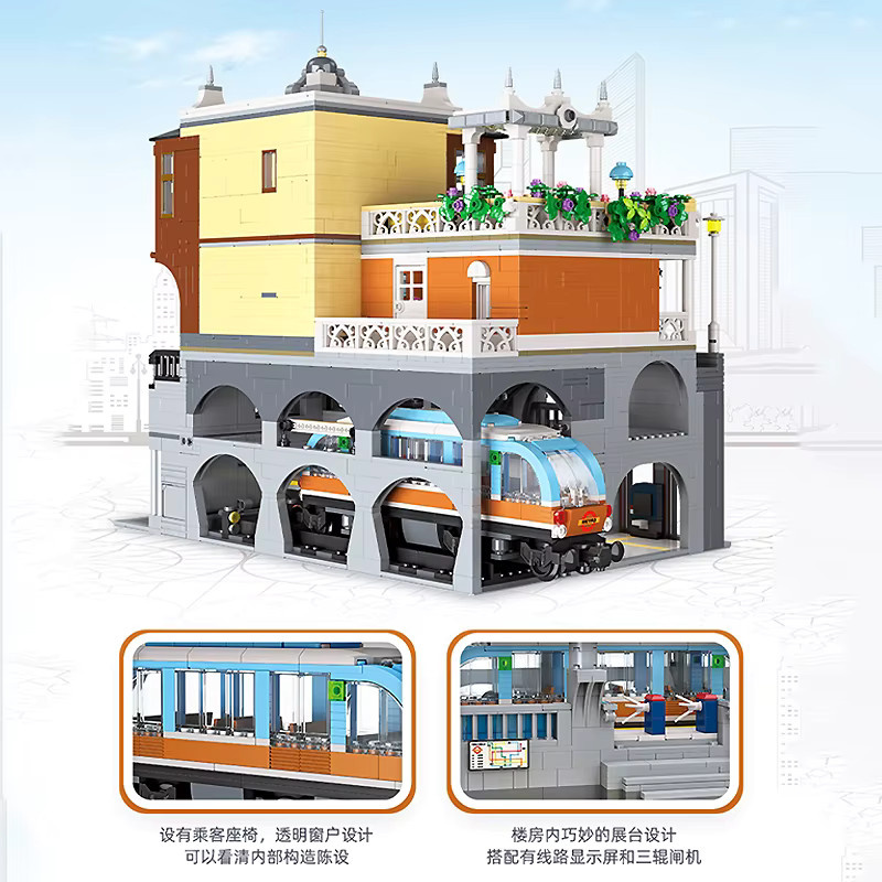 JIESTAR 89129 Stadtbahnhof-Straßenszenen, Modellbausatz, Fantasy, ab 18 Jahren - Bild 5