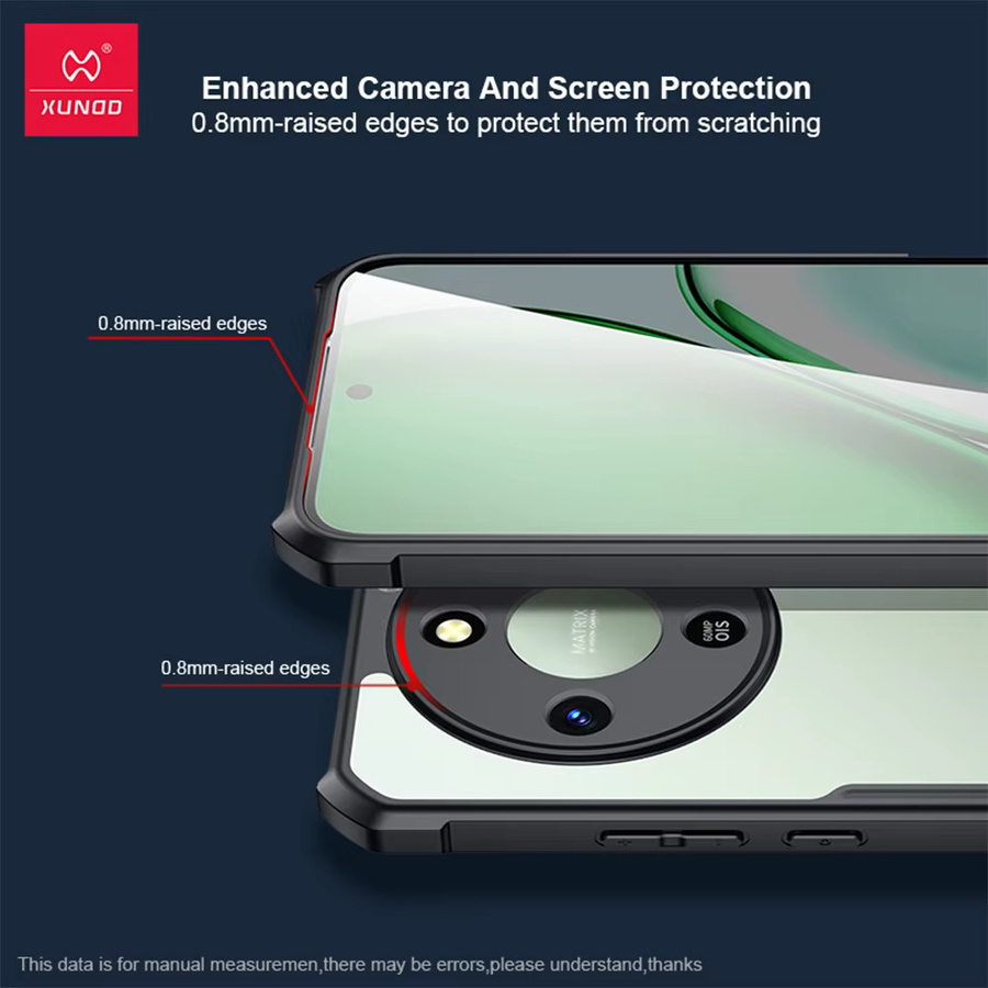 Xundd Schutzhülle für Honor X9d 5G und Honor X70 Magic 8 Lite mit Kameraschutz und Airbag-Stoßschutz, transparent mit schwarzem Streifenmuster - Bild 2