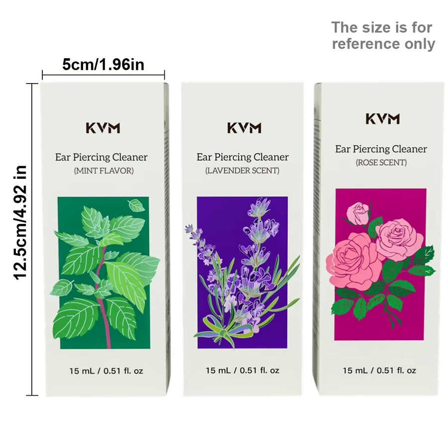KVM Ohrloch-Reiniger Minze Lavendel Rosenduft, 15 ml, Einweg-Reinigungsset - Bild 2
