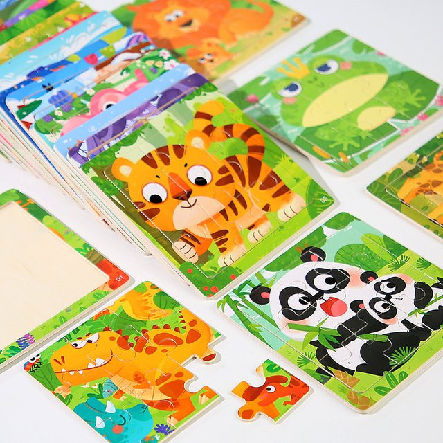 Datgo Montessori Holz Tier Muster Puzzle, ab 2 Jahre - Bild 1