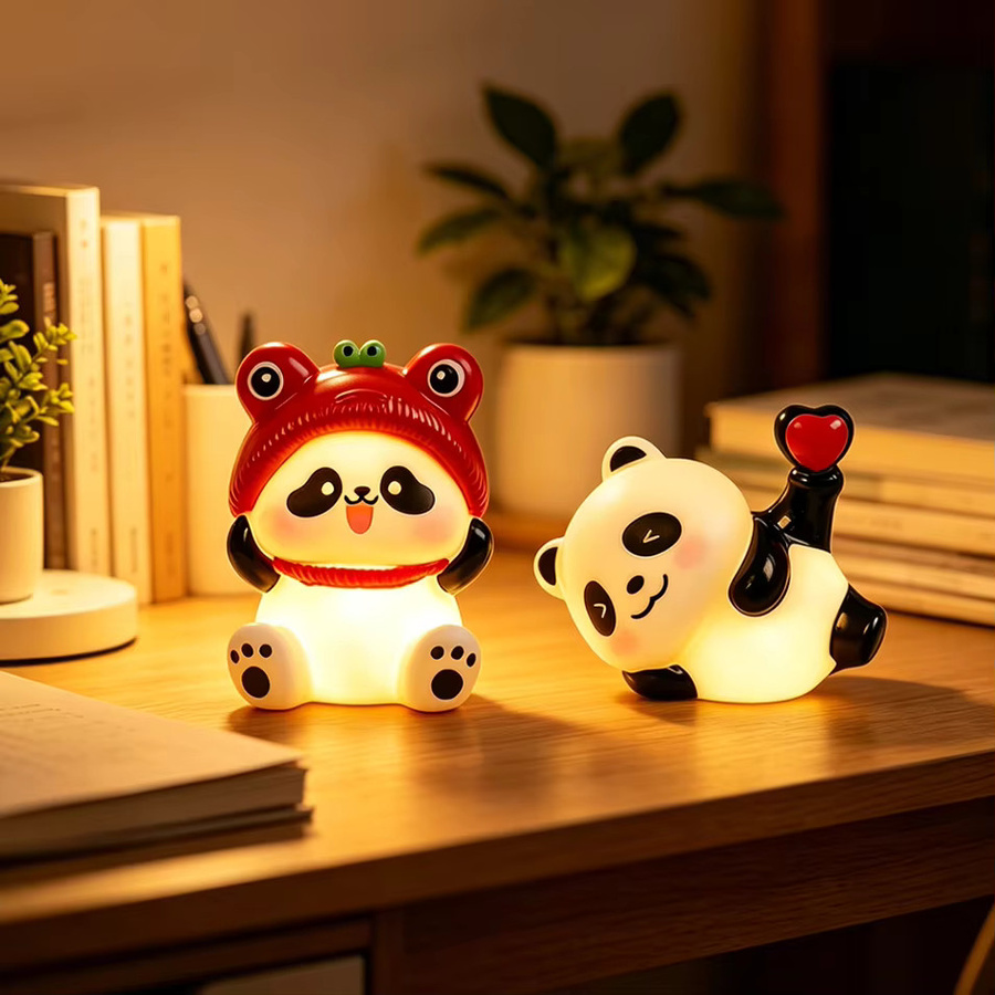 Bandai Panda LED-Nachtlampe in Weiß mit warmweißem Licht für Wohnzimmer und Nachttisch - Bild 4