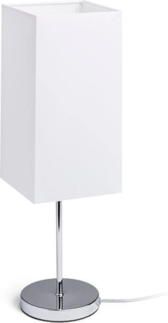 Rendl Tischleuchte Nyc Tempo mit Polycotton Schirm in Weiß und Metallfuß, LED E27, 15 W - Bild 1