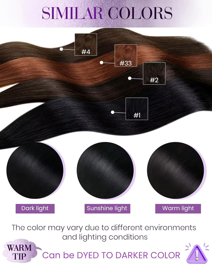 Boymia Nail U-Tip Haarverlängerungen, 100% Echthaar, Glattes Haar - Bild 3