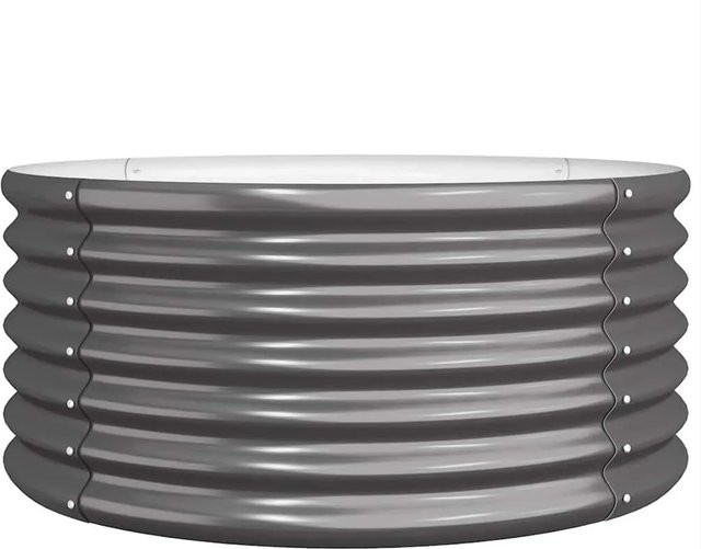 vidaXL Pflanzkübel aus verzinktem Stahl in Anthrazit, B/T/H: 80 x 80 x 36 cm - Bild 1