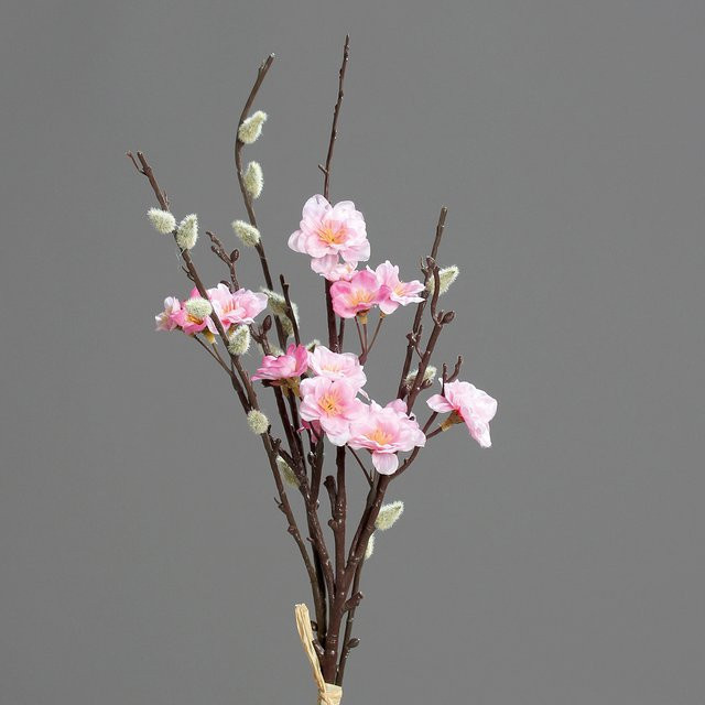 Kunstblume Weidenkätzchen in Pink mit Pampas-Elementen, Höhe: 43,0 cm - Bild 1
