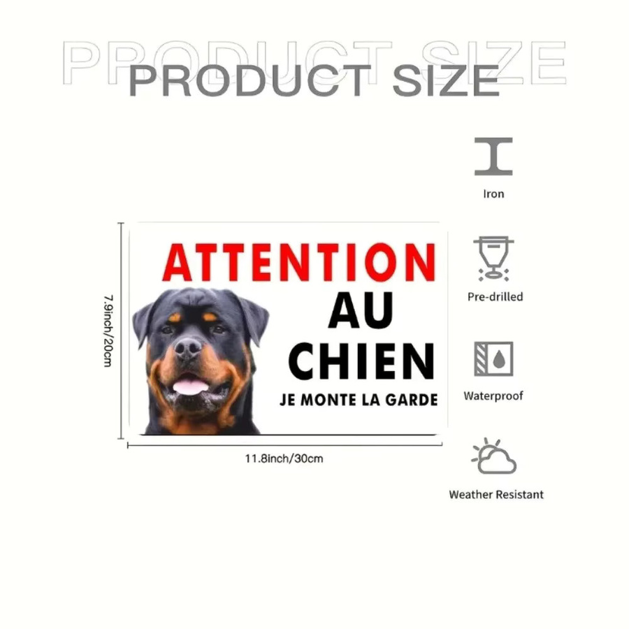 CIFBUY Metall-Wandkunst Rottweiler Rustikales Aluminiumschild für Wohnzimmer und Dekoration, Breite: 20,32 cm, Höhe: 30,48 cm - Bild 3