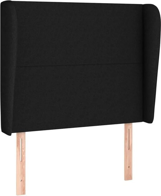 vidaXL Kopfteil mit Ohren in Schwarz aus Stoff, B/T/H: 93 x 23 x 128 cm - Bild 1