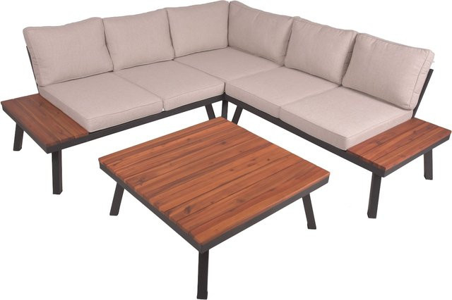 Garden Pleasure Lounge-Set Theresa 4-teilig in Braun mit Akazienholz und pulverbeschichtetem Stahlrahmen - Bild 1