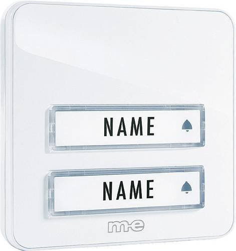 M-e modern-electronics KTA-2W Klingelplatte mit 2-fachem Namensschild in Weiß (12 V/1A) - Bild 1