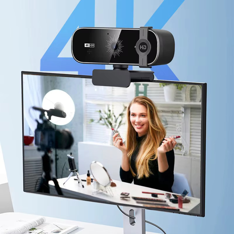 EOENKK 4K UHD Webcam in Schwarz mit Autofokus, Mikrofon, Fernbedienung und Sichtschutzabdeckung für PC und Laptop - Bild 4
