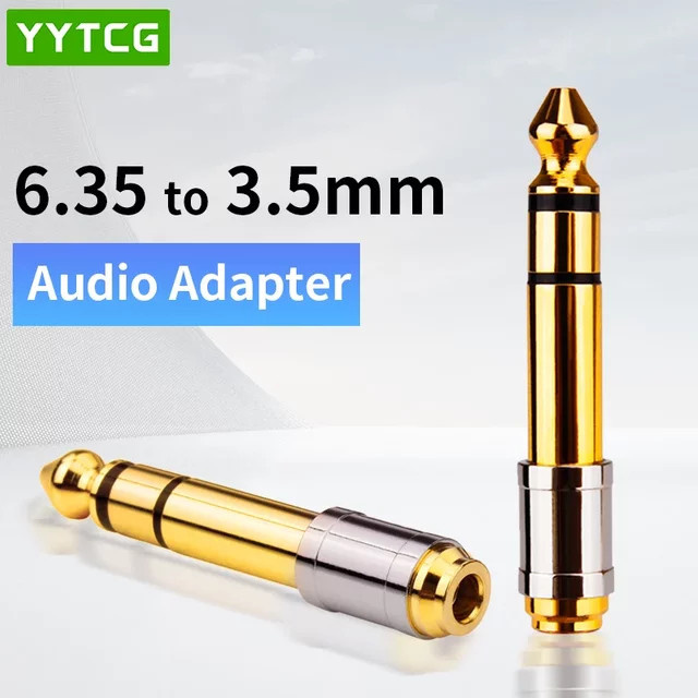 YYTCG Audio-Adapter 6,5 mm Stecker auf 3,5 mm Klinke Buchse Stereo AUX-Anschluss in Gold - Bild 1