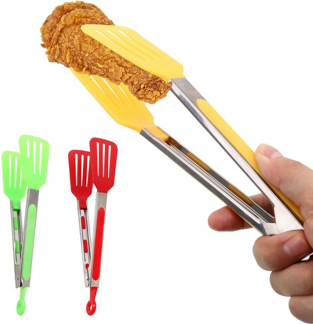NICEYARD Küchenzange aus Edelstahl mit Silikonbeschichtung in Rot für BBQ, Pizza und Steak - Bild 1