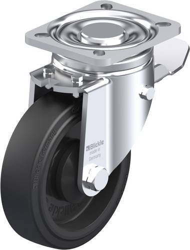Blickle Lenkrolle LH-POEV 125K-1-ST mit Feststeller, Rad-Durchmesser: 12,5 cm, Tragfähigkeit: 250 kg, Farbe: Schwarz/Silber - Bild 1