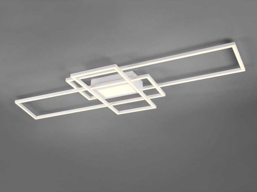 TRIO Deckenleuchte Irvine in Weiß, moderne LED-Leuchte aus Metall, dimmbar mit Fernbedienung, B/H/T: 42 x 6 x 105 cm - Bild 4