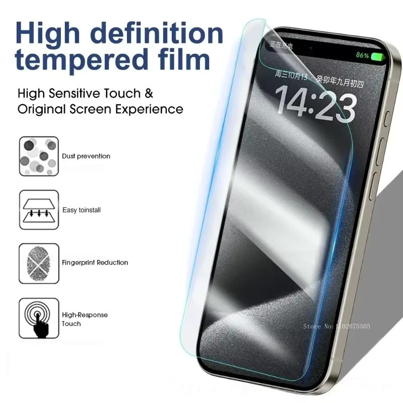 4 Stück DIXSG High Definition Hydrogel Displayschutzfolien für iPhone 17 16 15 Pro Max 16e 15 Plus 14 13 12 11 Pro XR XS Max, transparent - Bild 2