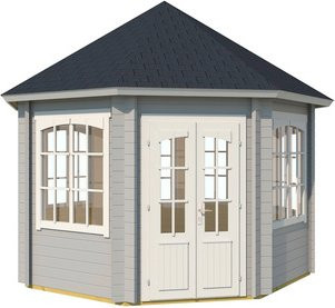 LASITA MAJA Pavillon Jamaica aus lackierter nordischer Fichte in Grau, B/H/T: 389,4 x 345 x 389,4 cm - Bild 1