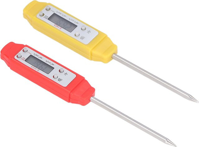 Aramox Elektronisches Taschen-Lebensmittelthermometer in Gelb mit automatischer Kalibrierung für Fleisch und Flüssigkeiten - Bild 1