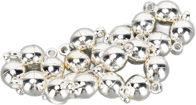 Igeteck Magnetverschlüsse Rund, Messing, Weiß, 20 Sets - Bild 1