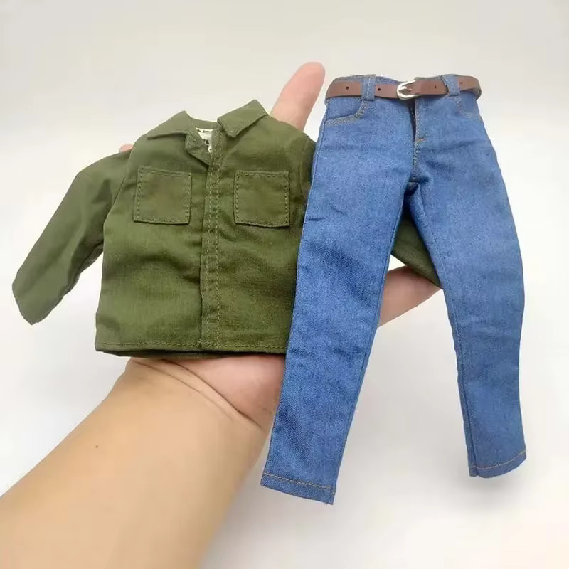 Tbleague Armeegrünes Hemd + Jeans-Kleidungszubehör, Zubehör, Maßstab 1:6 - Bild 2