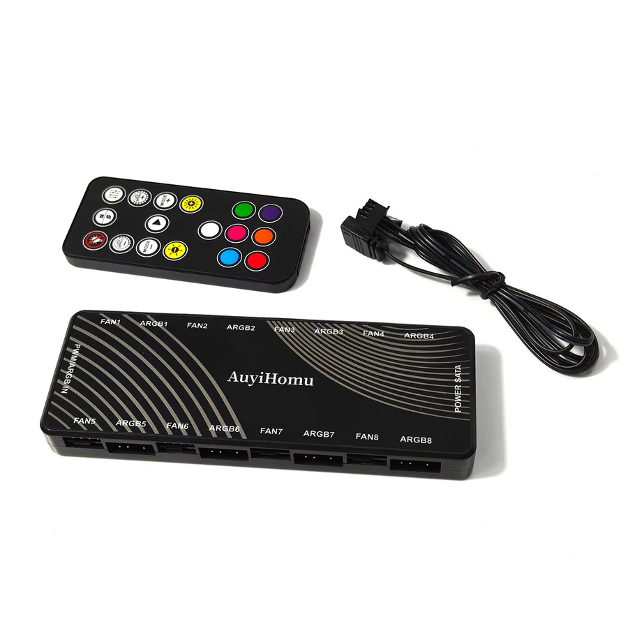 CX FUTRUE 2-in-1 ARGB/PWM-Lüfter-Hub-Adapter mit ARGB-Controller in Schwarz - Bild 6
