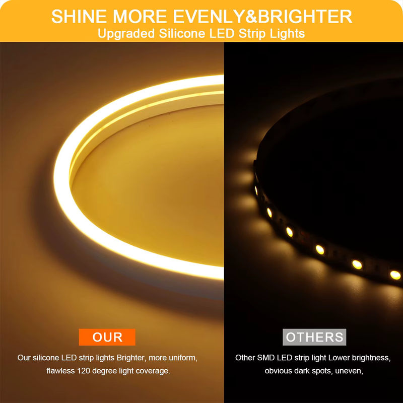 CHNAITEKE LED-Neonstreifen mit PIR-Bewegungserkennung, weißes Silikonband, DC24V intelligente Nachtlampe für Badezimmer, Schlafzimmer und Treppen - Bild 3