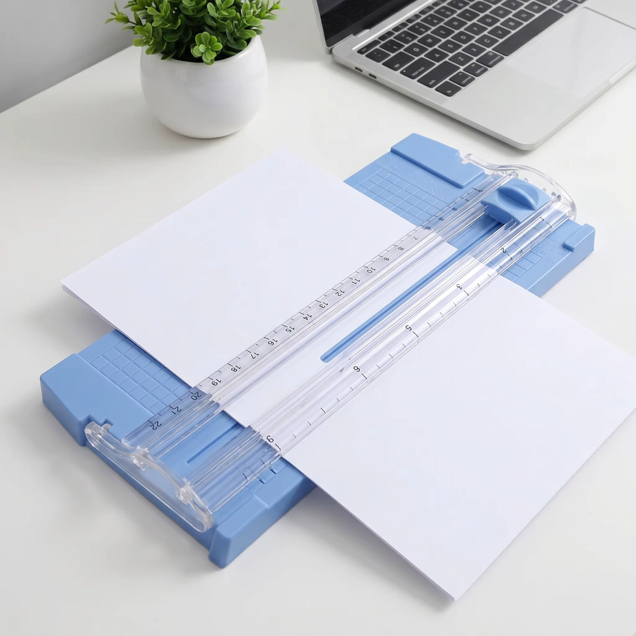 JEF Papierschneider 8,7 Zoll mit Sicherheitsschutz und Seitenlineal für A4-Papier, Karton und Etiketten - Bild 3