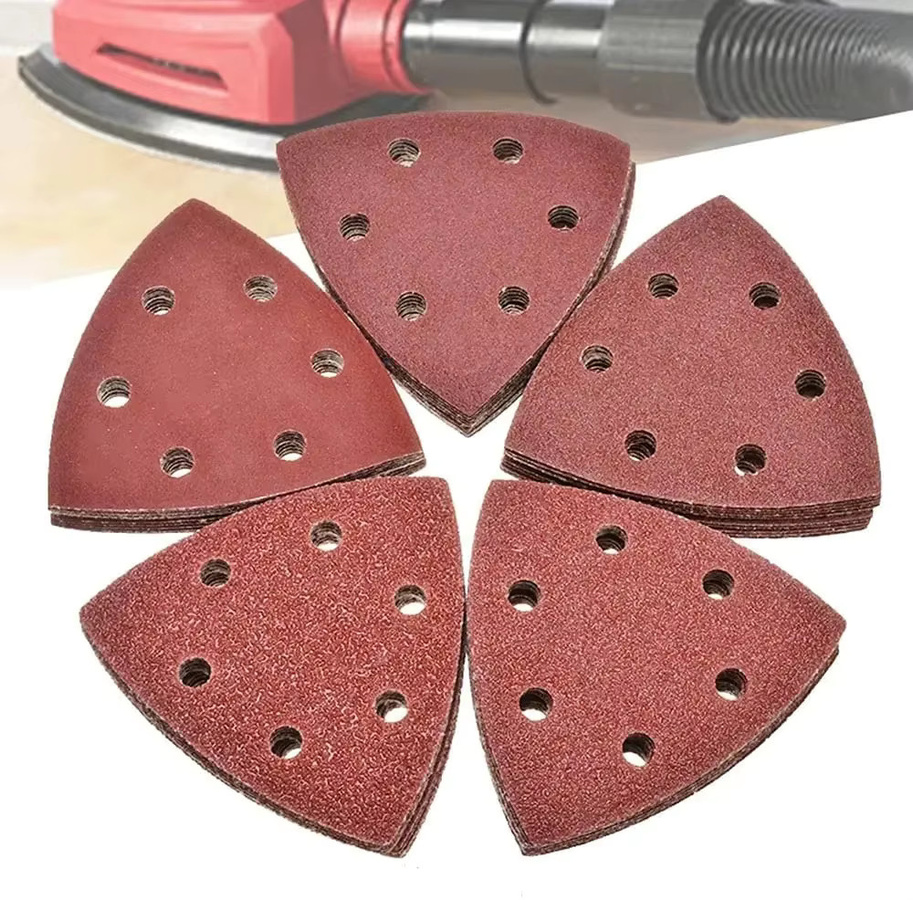 Vibratite Klett-Schleifpapier Set für oszillierende Multitools, 120 Stück dreieckiges Schleifpapier mit Körnung 60 bis 240, Breite: 90 mm - Bild 4