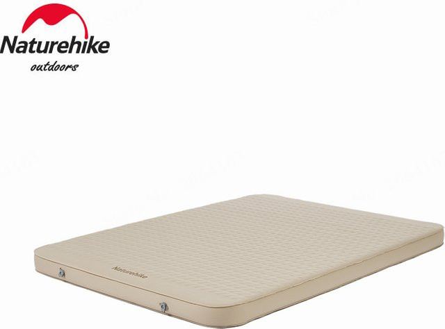 Naturehike Selbstaufblasende Camping Isomatte Doppelbett mit Kissen, Beige, Höhe: 12 cm - Bild 1