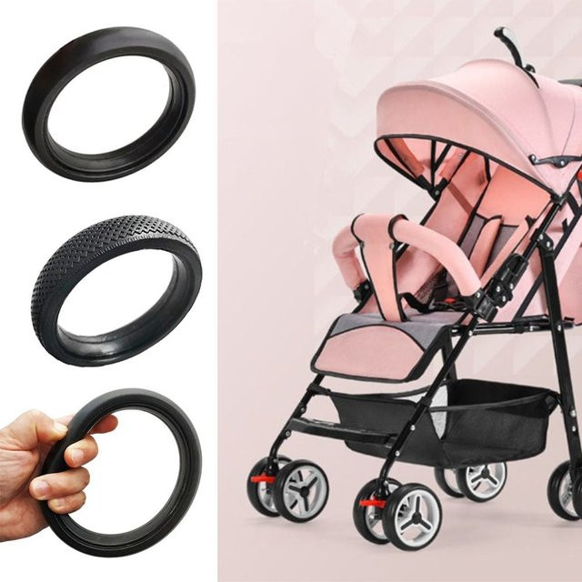 Schwarzes Ersatzrad für Kinderwagen aus Gummi mit Silent-Lager für Babys Zenes Yoyo Yoya Yuyu - Bild 1