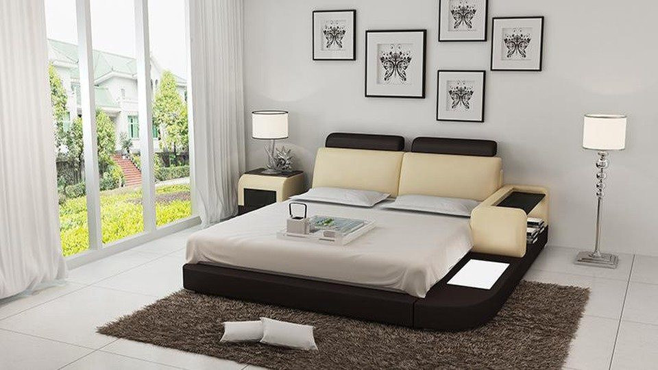 JVmoebel Polsterbett LB8804 mit USB-Anschluss in modernem Design - Bild 1