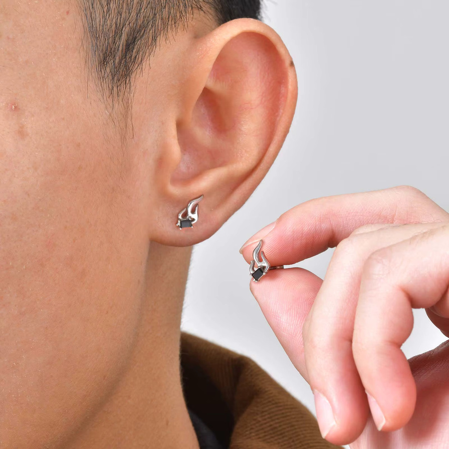 VNOX Ohrstecker Edelstahl, Zirkonia, Silber, Unisex - Bild 2