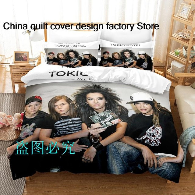 Tokio Hotel Album Bettwäsche Set aus Mikrofaser in Weiß, B/H: 140 x 210 cm - Bild 1